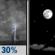 Saturday Night: Chance Showers And Thunderstorms then Mostly Clear