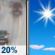 Monday: Slight Chance Light Rain then Sunny