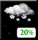 Wednesday Night: A slight chance of snow. Mostly cloudy. Low around 30, with temperatures rising to around 32 overnight. Wind chill values as low as 23. North wind 8 to 13 mph. Chance of precipitation is 20%. Wednesday Night: Slight Chance Light Snow